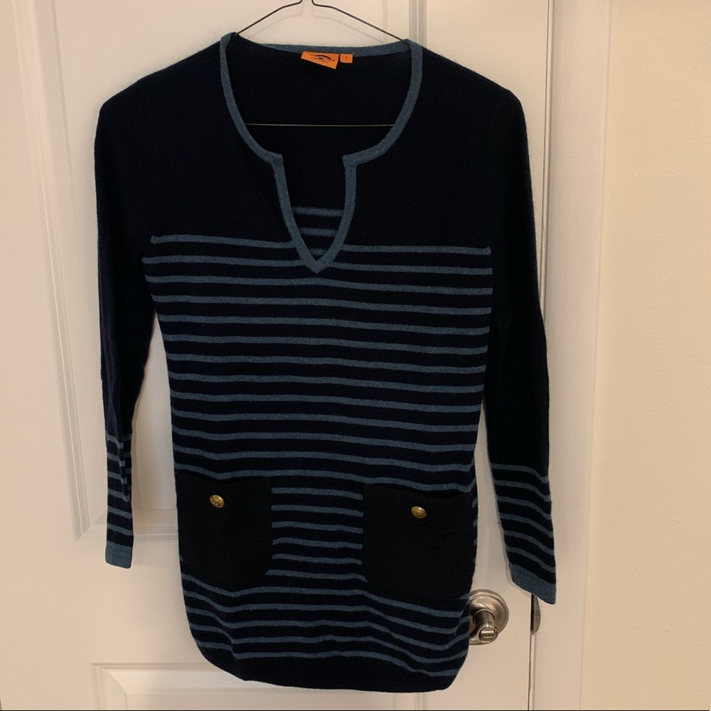 Tory Burch blue stripe sweater